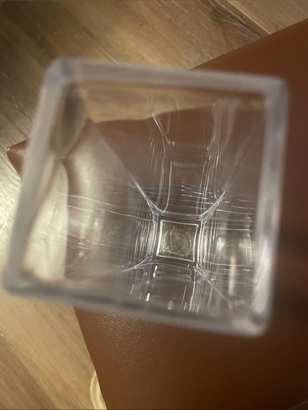 VTG Teleflora Gift square crystal glass vase 7 3/4" tall - Picture 2 of 4